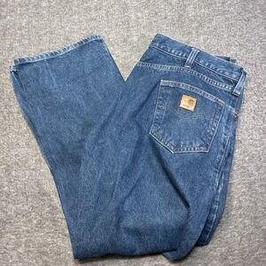 VTG Carhartt B160 Jeans Mens 38x30 Dark Wash Relaxed Fit Straight Heavyweight